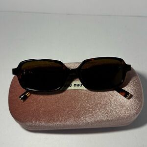 Miu Miu Women's Rectangle Tortoise Sunglasses